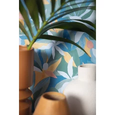 Kép 2/3 - Caselio Modern virág mintás kék-sárga vlies tapéta Fauve Bleu Cobalt Jaune 53 cm X 10 m