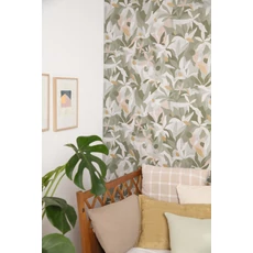 Kép 2/3 - Caselio Modern virág mintás bézs-zöld vlies tapéta Fauve Beige/Kaki/Dore 53 cm X 10 m 