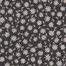 Kép 1/3 - Caselio Romantikus virág mintás fekete vlies tapéta Anna Beige Noir 53 cm X 10 m