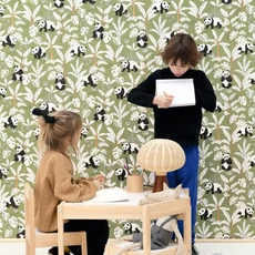 Kép 3/3 - Caselio Pandás zöld vlies tapéta Se Prelasser Vert 53 cm X 10 m