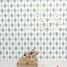 Kép 3/3 - Caselio Geometriai mintás kék vlies tapéta Danser Bleu Grise 53 cm X 10 m