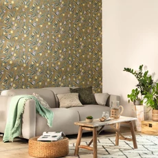 Kép 3/3 - Caselio Gyümölcs mintás zöld vinyl tapéta konyhába Eurydice Vert Opaline Curry 53 cm X 10 m