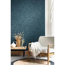 Kép 3/3 - Caselio Elegáns texturált sötétkék vinyl tapéta Patine Uni Bleu Mineral Fonce 53 cm X 10 m