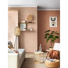 Kép 3/3 - Caselio Elegáns texturált barna vinyl tapéta Patine Uni Cappucino 53 cm X 10 m