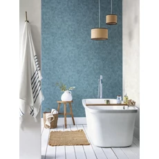 Kép 3/3 - Caselio Elegáns texturált kék vinyl tapéta Patine Uni Bleu Mineral Moyen 53 cm X 10 m