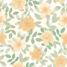 Kép 1/3 - Caselio Virág mintás zöld-sárga vinyl tapéta Gaia Vert Orange 53 cm X 10 m