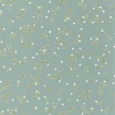 Kép 1/3 - Caselio Romanitkus apró virágos szürkés kék vinyl tapéta Callisto Bleu Grise 53 cm X 10 m