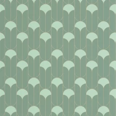 Kép 1/3 - Caselio Geometriai mintás art deco zöld vlies tapéta Paris Vert De Gris 53 cm X 10 m