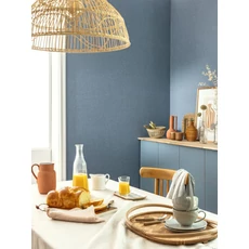 Kép 3/3 - Caselio Szövethetású kék vinyl tapéta Uni Mat Bleu Tempete 53 cm X 10 m