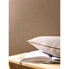 Kép 3/3 - Caselio Szövethetású barna vinyl tapéta Uni Mat Noisette 53 cm X 10 m