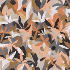 Kép 1/2 - Caselio Modern virág mintás barack-fekete vlies tapéta Fauve Noisette Saumon Dore 53 cm X 10 m