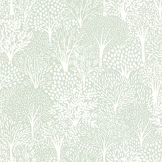 Kép 1/3 - Caselio Fa mintás zöld vlies tapéta Alice Vert D'Eau Blanc 53 cm X 10 m