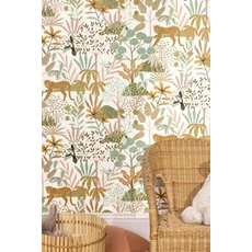 Kép 3/3 - Caselio Dzsungel mintás zöld vlies tapéta Jane Blanc Vert 53 cm X 10 m