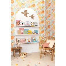 Kép 3/3 - Caselio Százszorszépes kék-rószaszín vlies tapéta Marguerite Multicouleurs 53 cm X 10 m