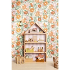 Kép 3/3 - Caselio Százszorszépes zöld-lila vlies tapéta Marguerite Blanc Vert Parme 53 cm X 10 m