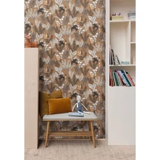 Kép 3/3 - Caselio Trópusi dzsungel mintás barna vlies tapéta Explorer Camel 53 cm X 10 m