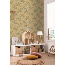 Kép 3/3 - Caselio Pálmafás sárga vlies tapéta Se Balancer Curry 53 cm X 10 m