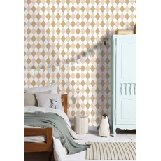 Kép 3/3 - Caselio Geometriai mintás barna vlies tapéta Danser Camel 53 cm X 10 m