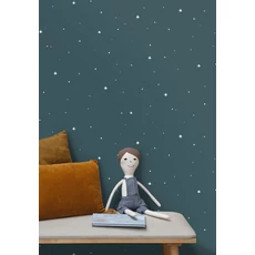 Kép 3/3 - Caselio Csillagos sötétkék vlies tapéta Rever Bleu Nuit Phosphore 53 cm X 10 m