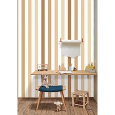Kép 3/3 - Caselio Csíkos barna vlies tapéta Se Cacher Beige Camel 53 cm X 10 m