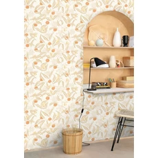 Kép 3/3 - Caselio Gyümölcs mintás narancssárga vinyl tapéta konyhába Eurydice Beige Orange 53 cm X 10 m