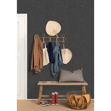 Kép 3/3 - Caselio Szövet hatású fekete vinyl tapéta metál fénnyel Gaze Metal Noir Cuivre 53 cm X 10 m