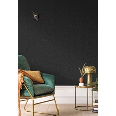 Kép 3/3 - Caselio Szövet hatású fekete vinyl tapéta metál fénnyel Gaze Metal Noir Dore 53 cm X 10 m