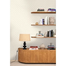 Kép 3/3 - Caselio Pálma mintás art deco fehér-arany vinyl tapéta Edgar Blanc Or 53 cm X 10 m