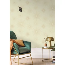 Kép 3/3 - Caselio Napmintás elegáns zöld vinyl tapéta William Vert Amande Or 53 cm X 10 m