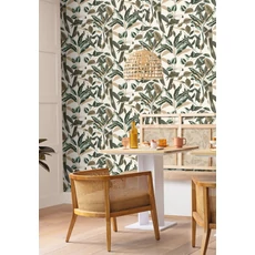 Kép 3/3 - Caselio Egzotikus papagáj mintás zöld vinyl tapéta Gary Vert Eucalyptus 53 cm X 10 m