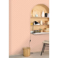 Kép 3/3 - Caselio Pálma mintás art deco rózsaszín-arany vinyl tapéta Edgar Rose Or 53 cm X 10 m