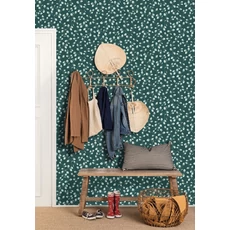 Kép 3/3 - Caselio Apró levélmintás modern sötétzöld vlies tapéta Melbourne Vert Sapin 53 cm X 10 m