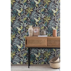 Kép 3/3 - Caselio Modern levélmintás keki zöld vlies tapéta Santiago Vert Kaki Emeraude 53 cm X 10 m