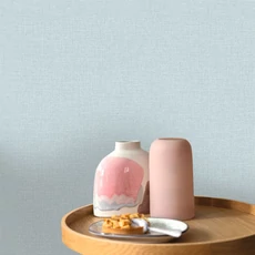 Kép 3/3 - Caselio Szövethetású világoskék vinyl tapéta Uni Mat Bleu Ciel 53 cm X 10 m