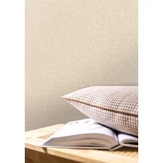 Kép 3/3 - Caselio Szövethetású bézs vinyl tapéta Uni Mat Lin 53 cm X 10 m