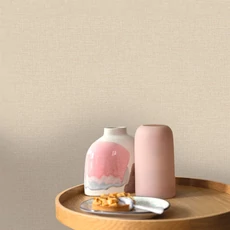 Kép 3/3 - Caselio Szövethetású ekrü vinyl tapéta Uni Mat Ecru 53 cm X 10 m