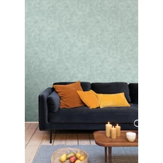 Kép 3/3 - Caselio Elegáns texturált kékes zöld vinyl tapéta Patine Uni Vert D'Eau Clair 53 cm X 10 m