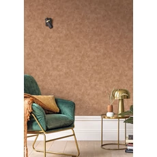 Kép 3/3 - Caselio Elegáns texturált barna vinyl tapéta Patine Uni Noisette 53 cm X 10 m