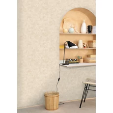 Kép 3/3 - Caselio Elegáns texturált krém vinyl tapéta Patine Uni Creme 53 cm X 10 m