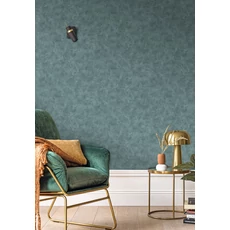 Kép 3/3 - Caselio Elegáns texturált kékes zöld vinyl tapéta Patine Uni Vert D'Eau Fonce 53 cm X 10 m