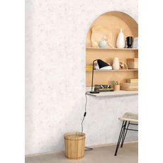 Kép 3/3 - Caselio Elegáns texturált fehér vinyl tapéta arany fénnyel Patine Uni Blanc Or 53 cm X 10 m