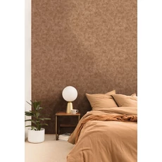Kép 3/3 - Caselio Elegáns texturált barna vinyl tapéta Patine Uni Amande 53 cm X 10 m