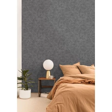 Kép 3/3 - Caselio Elegáns texturált sötétszürke vinyl tapéta Patine Uni Anthracite 53 cm X 10 m