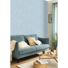 Kép 3/3 - Caselio Elegáns texturált halványkék vinyl tapéta Patine Uni Bleu Gris Clair 53 cm X 10 m