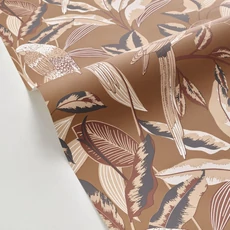 Kép 2/3 - Caselio Egzotikus papagáj mintás barna vinyl tapéta Gary Caramel 53 cm X 10 m