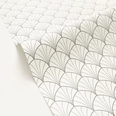 Kép 2/3 - Caselio Pálma mintás art deco fehér-fekete vinyl tapéta Edgar Blanc Noir 53 cm X 10 m