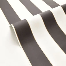 Kép 2/3 - Caselio Elegáns csíkos fekete-fehér vinyl tapéta arany széllel Moonlight Golden Lines Noir Or 53 cm X 10 m