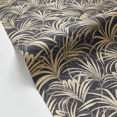 Kép 2/3 - Caselio Art deco levélmintás fekete-arany vinyl tapéta Richard Noir Or 53 cm X 10 m