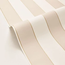 Kép 2/3 - Caselio Elegáns csíkos bézs vinyl tapéta arany széllel Moonlight Golden Lines Beige Blanc 53 cm X 10 m