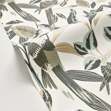 Kép 2/3 - Caselio Egzotikus papagáj mintás zöld vinyl tapéta Gary Vert Eucalyptus 53 cm X 10 m